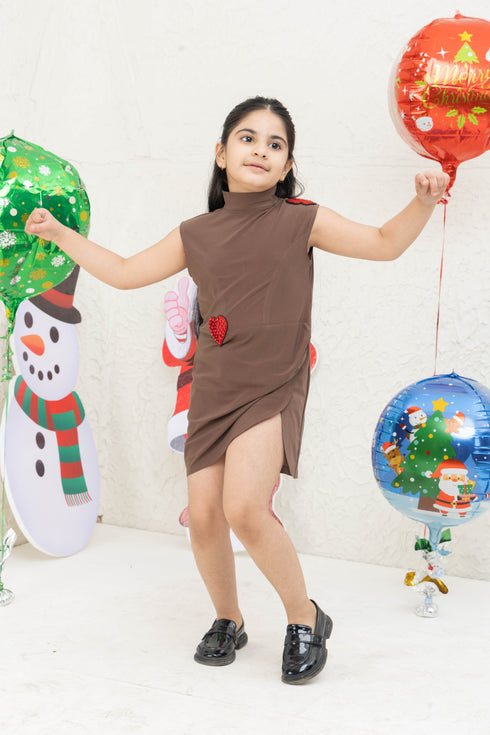 BROWN LIP AND HEART BODY SUIT